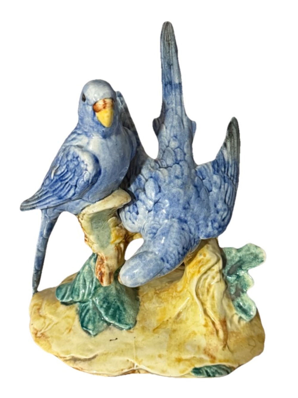 Stangl Popular Double Blue Parakeet Ceramic Sculptre